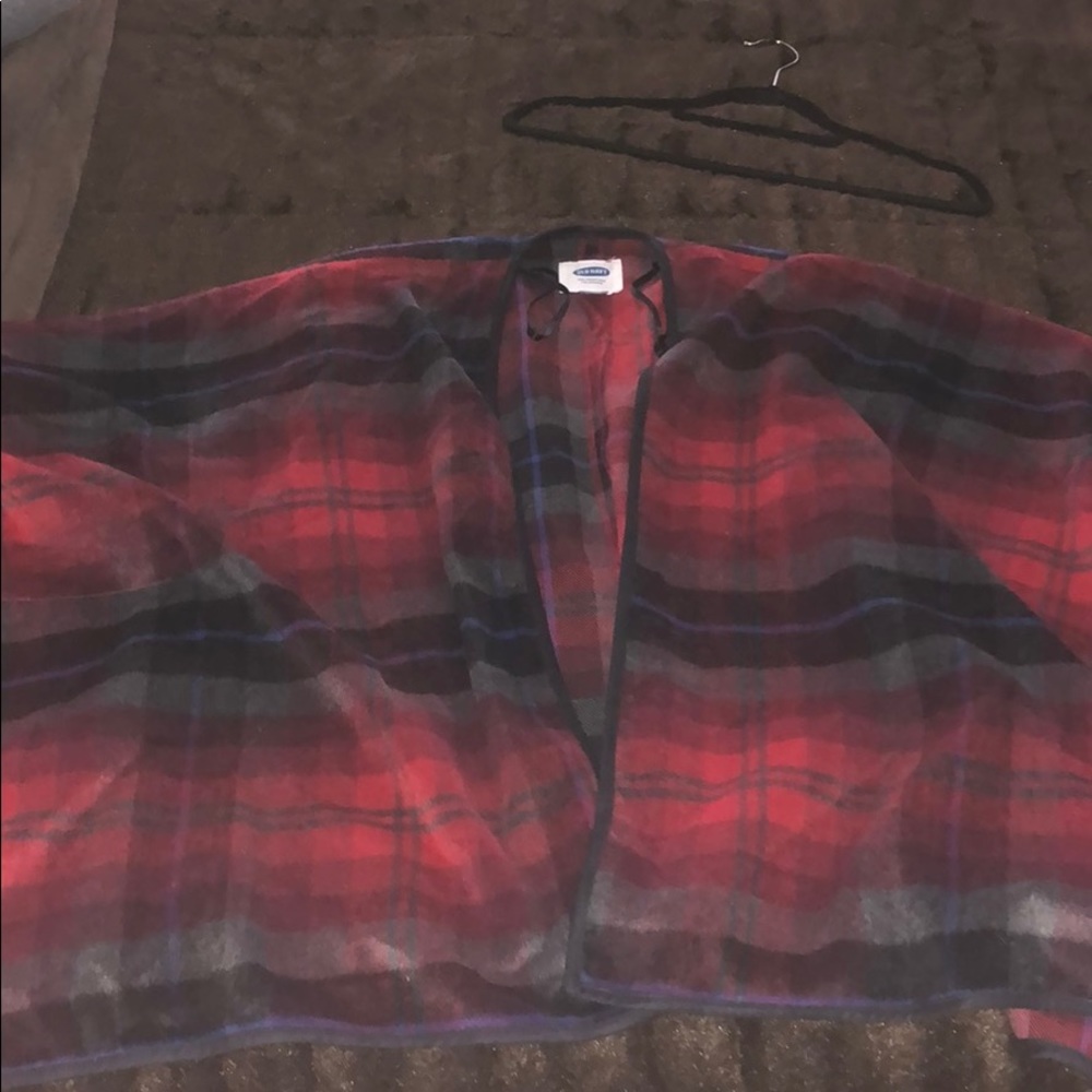 red plaid winter coat / shall